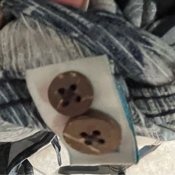 Caribbean Joe Men’s Shirt Blue Floral Silk Pockets Button Up Short Sleeve M - Picture 7 of 8